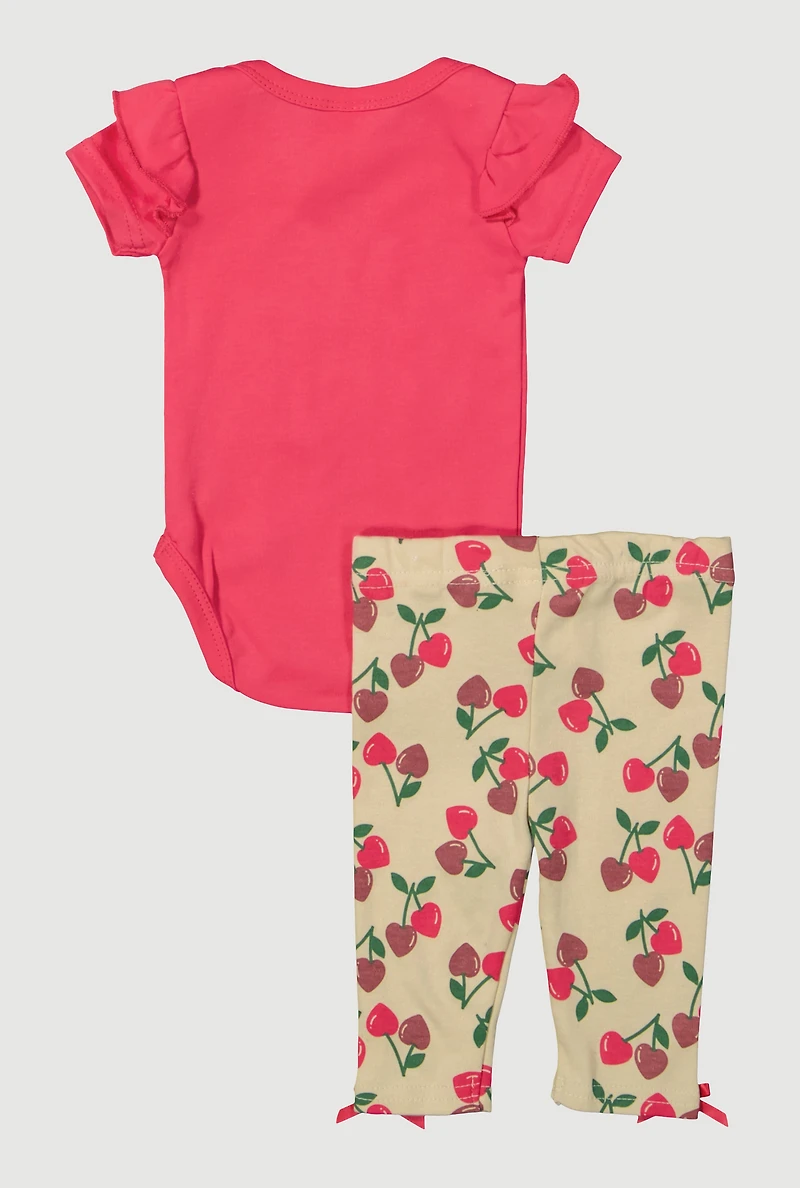 Baby Girls 0-9M Love My Dad Bodysuit with Pants and Shoes, Pink, Size 0-3M