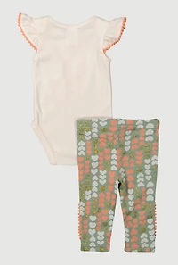 Baby Girls 0-9M Love Daddy Bodysuit and Leggings Set, Multi, Size 0-3M