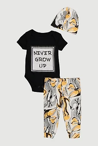Baby Boys 0-9M Never Grow Up Bodysuit and Joggers Set