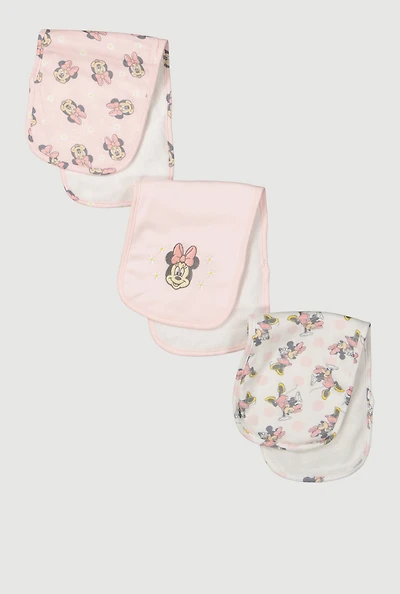 Baby Girls Minnie Mouse Burp Cloths 3 Pack