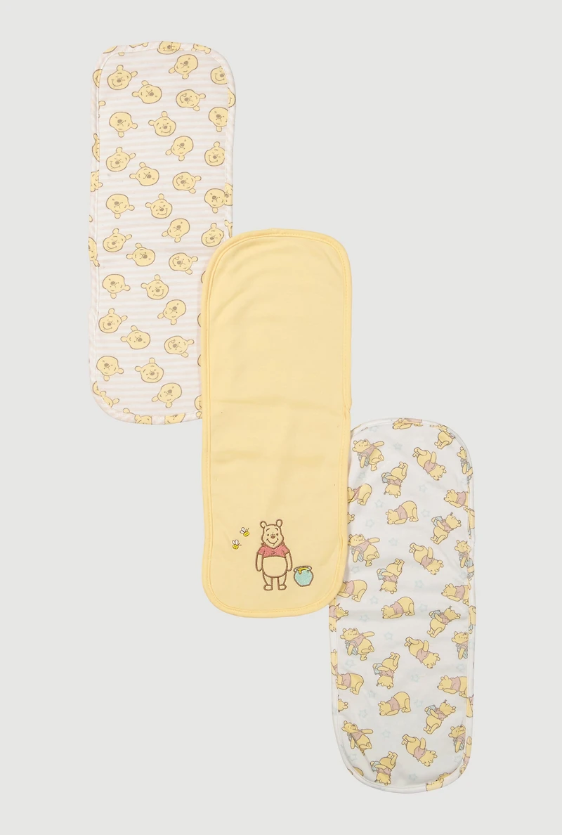 Baby Winnie The Pooh Burp Cloths 3 Pack, Yellow