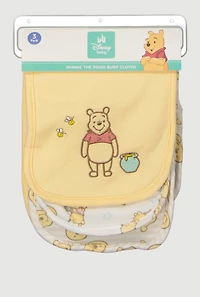 Baby Winnie The Pooh Burp Cloths 3 Pack, Yellow