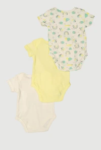 Baby 0-9M Tiny Miracle Graphic Bodysuits Set, Yellow, Size 3-6M