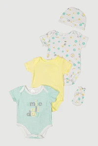 Baby 0-9M Smile All Day Graphic Bodysuits Set