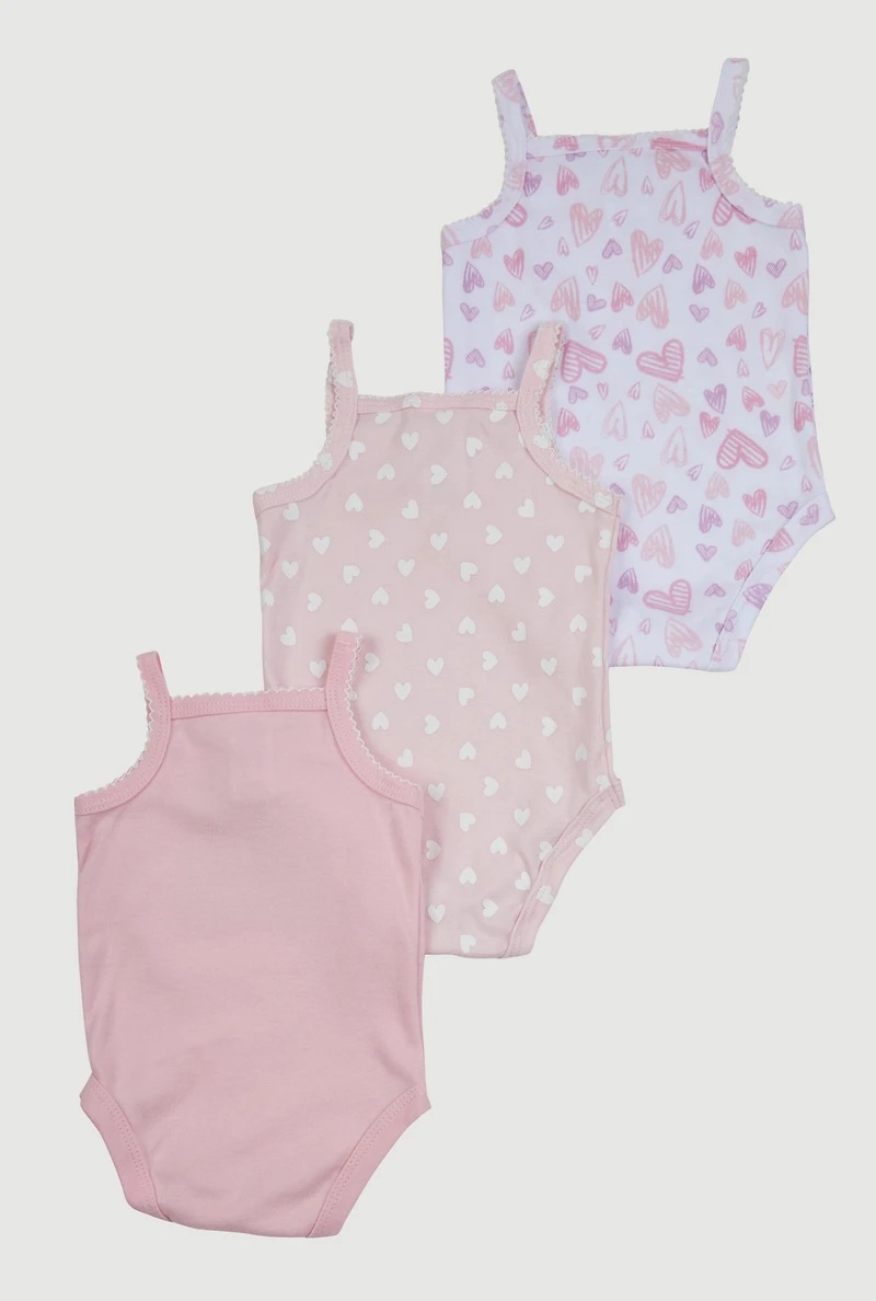 Baby Girls 0-9M Mamas Heart Graphic Bodysuits with Sunglasses, Pink, Size 0-3M