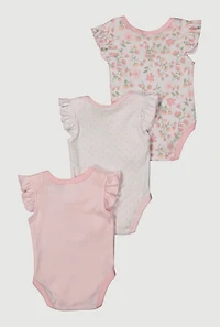 Baby Girls 0-9M Small and Beautiful Graphic Bodysuits with Sunglasses, Pink, Size 0-3M