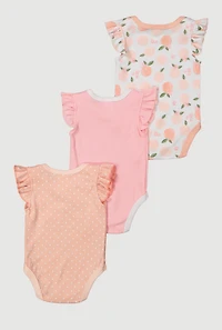 Baby Girls 0-9M Sweet As A Peach Graphic Bodysuits with Sunglasses, Multi, Size 0-3M