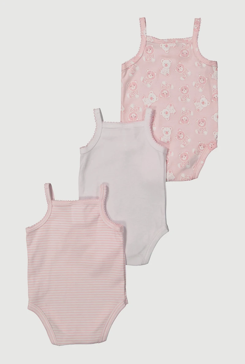Baby Girls 0-9M Beary Loved Graphic Bodysuits with Sunglasses