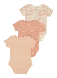 Baby Girls 0-9M Little One Bear Graphic Bodysuits 3 Pack, Pink,