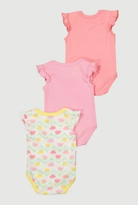Baby Girls 0-9M Let Love Grow Bodysuit 3 Pack, Multi, Size 6-9M