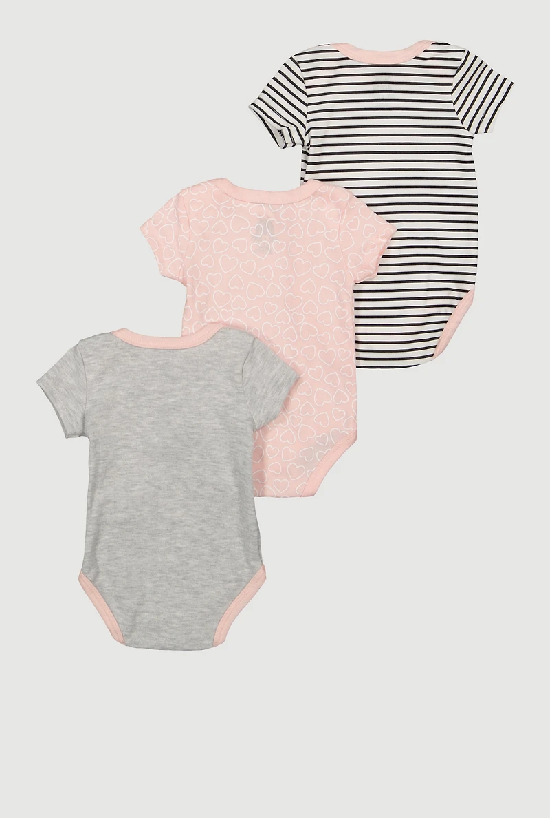 Baby Girls Little Girl Graphic Bodysuits 3 Pack