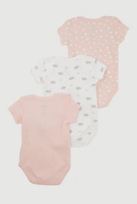Baby Girls 0-9M Hello Big World Graphic Bodysuits 3 Pack, Pink, Size 3-6M