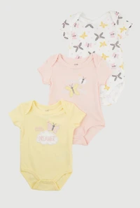Baby Girls 0-9M Little Dreamer Graphic Bodysuits 3 Pack, Multi, Size 0-3M