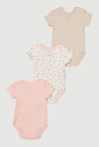 Baby Girls 0-9M Mamas Little Mini Graphic Bodysuits 3 Pack, Multi, Size 0-3M