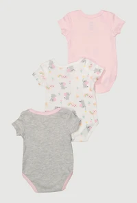 Baby Girls 0-9M Let Love Grow Graphic Bodysuits 3 Pack, Pink, Size 0-3M
