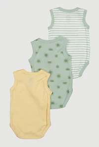 Baby Boys 0-9M Chenille Cool Dude Tank Bodysuits 3 Pack, Multi,