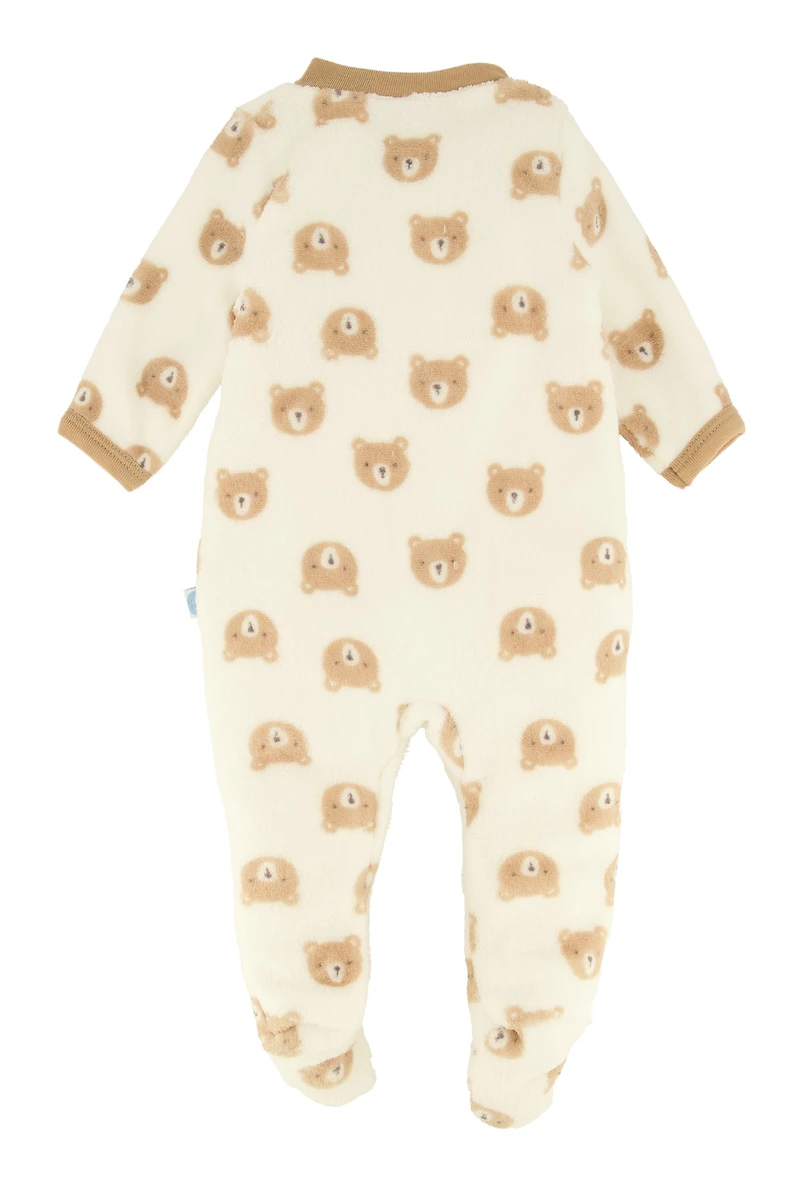 Baby Girls 0-9M Teddy Bear Graphic Print Footed Jumpsuit, Multi, Size 6-9M