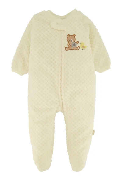 Baby Boys 0-9M Teddy Bear Graphic Footed Jumpsuit, White, Size 0-3M