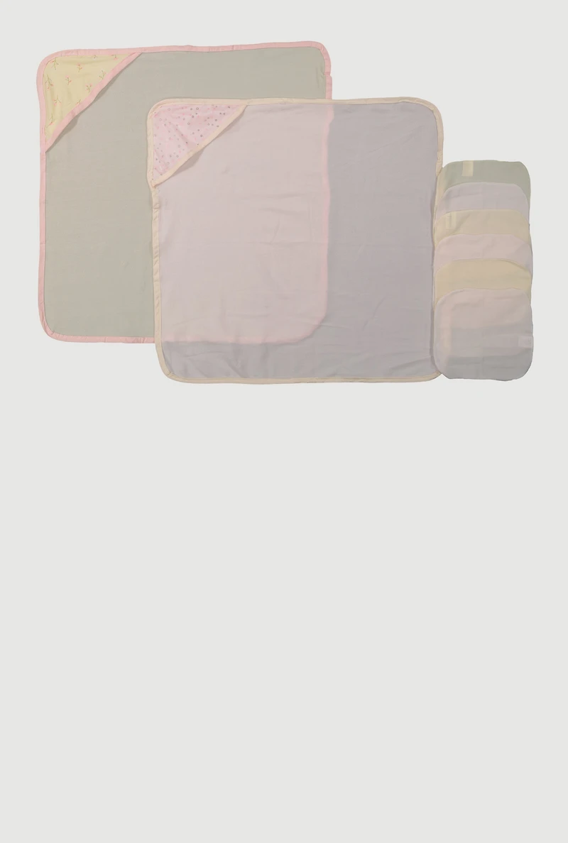 Baby Girls Printed 8 Piece Bath Set