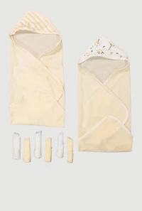Baby Giraffe Print 8 Piece Bath Set, Yellow