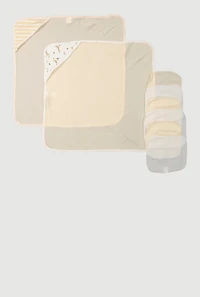 Baby Giraffe Print 8 Piece Bath Set, Yellow