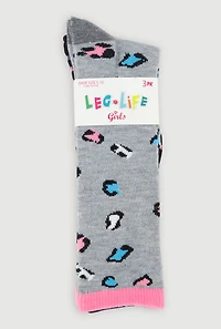 Toddler Girls Assorted Knee High Socks 3 Pack Size 5-10, Multi