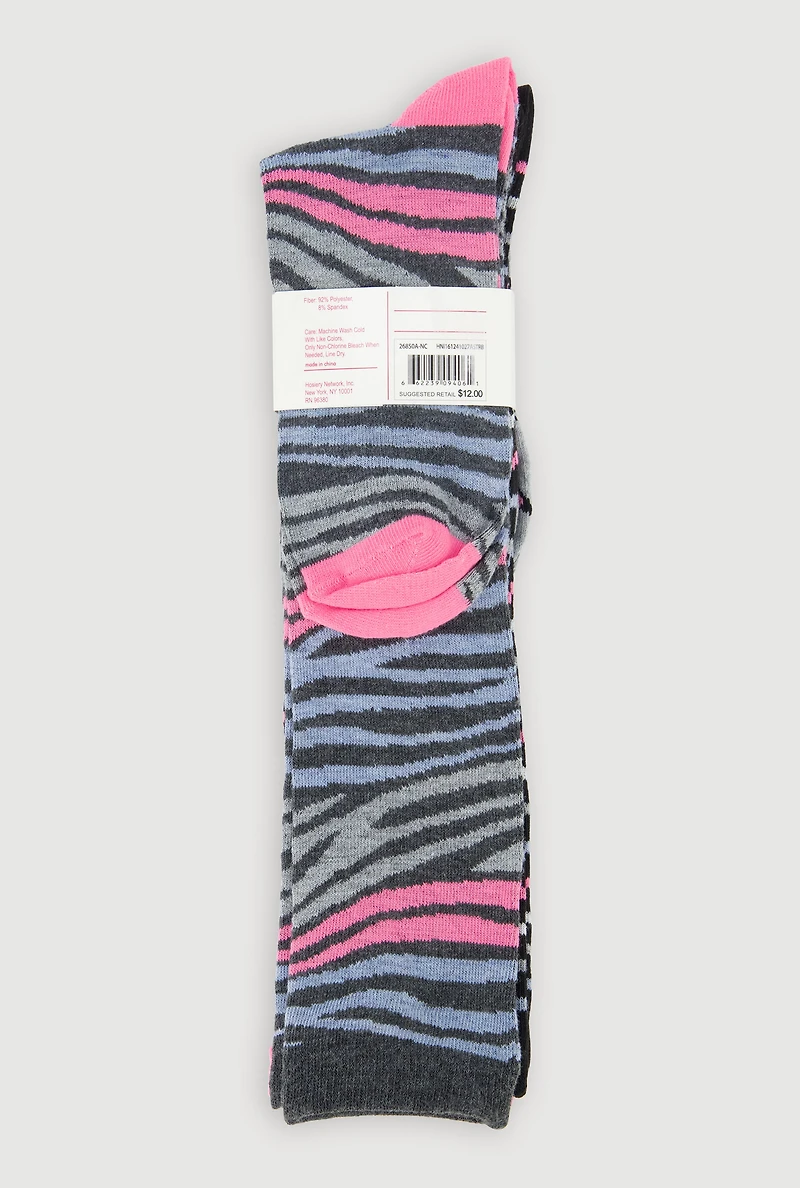 Girls Marled Assorted Knee High Socks 3 Pack,