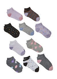 Girls Contrast Striped Socks 10 Pack