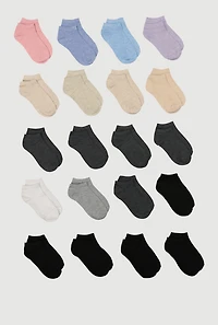 Toddler Girls Assorted Marled Ankle Socks 20 Pack