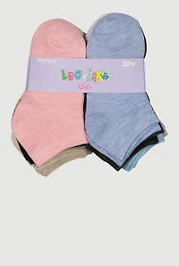 Toddler Girls Assorted Marled Ankle Socks 20 Pack