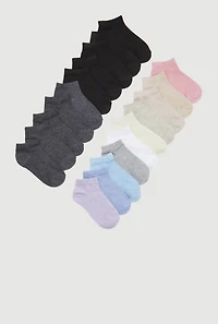 Toddler Girls Assorted Marled Ankle Socks 20 Pack, Multi