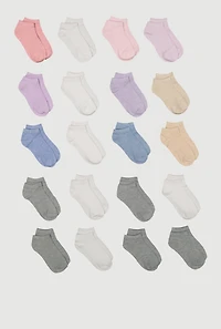 Toddler Girls Assorted Marled Ankle Socks 20 Pack