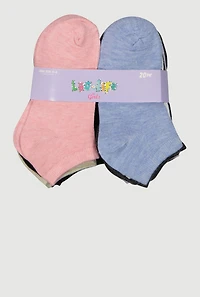 Girls Assorted Marled Ankle Socks 20 Pack