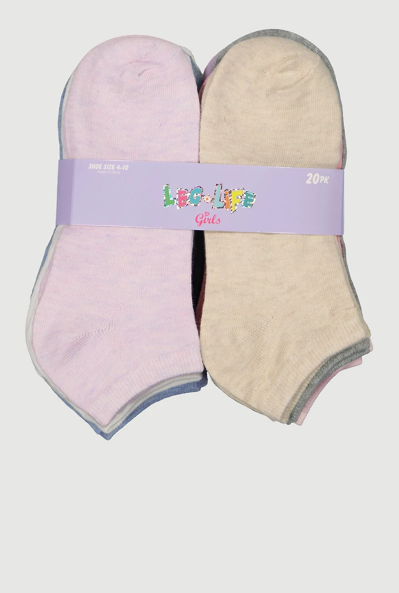 Girls Marled Socks 20 Pack, Multi
