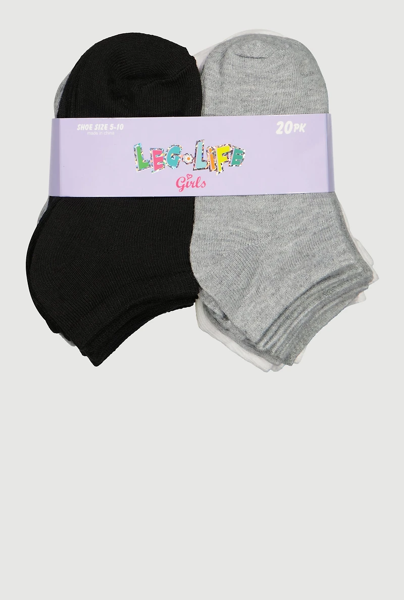 Toddler Girls Basic Socks 20 Pack, Multi