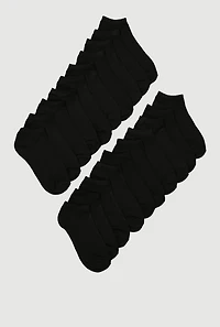 Girls Basic Socks 20 Pack, Black