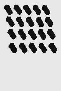 Girls Basic Socks 20 Pack, Black