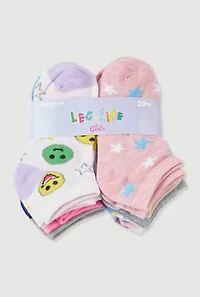 Toddler Girls Assorted Ankle Socks 20 Pack, Multi