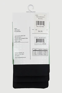 Girls Opaque Footed Tights 3 Pack Size 10-12, Black