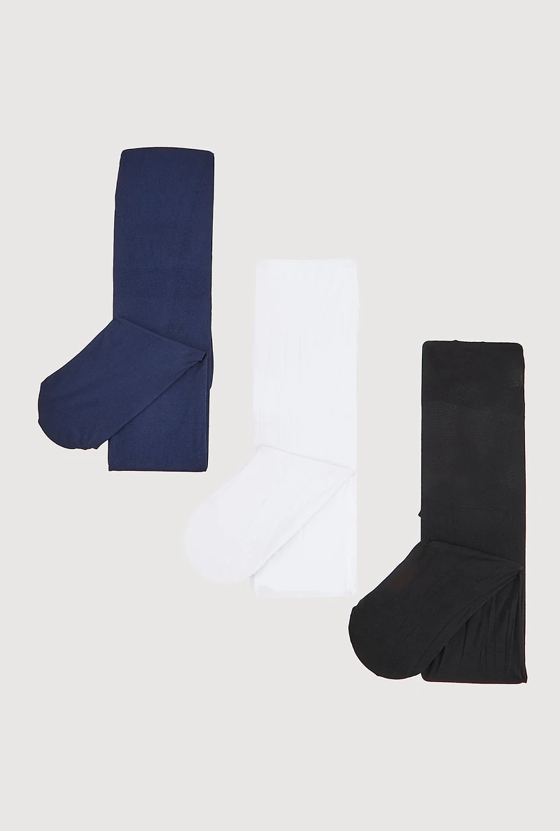 Toddler Girls Footed Tights 3 Pack Size 1-3