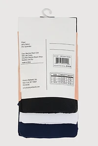 Girls Assorted Footed Tights 3 Pack Size 6-8, Multi