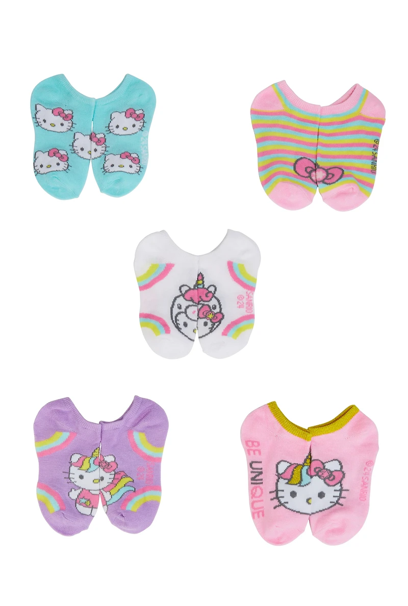 Toddler Girls Hello Kitty Socks 5 Pack, Multi