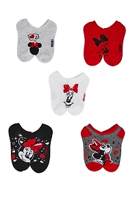 Toddler Girls Minnie Mouse Socks 5 Pack, Red