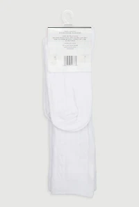 Girls Cable Knit Knee High Socks 2 Pack, White