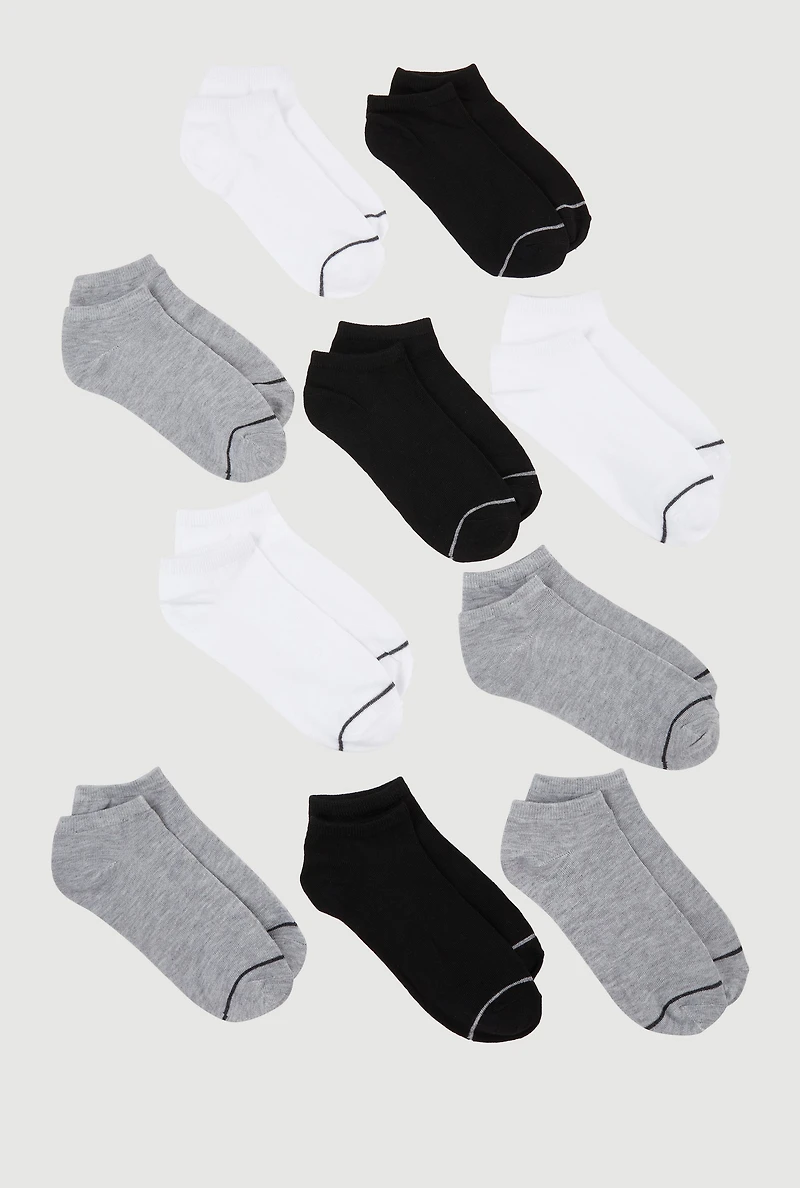 Boys Solid Low Cut Socks 10 Pack