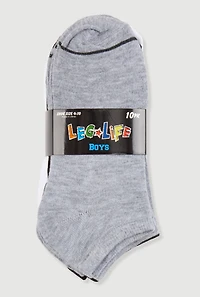 Boys Contrast Trim Ankle Socks 10 Pack, Multi