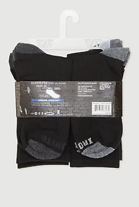 Boys Color Block Crew Socks 6 Pack, Black