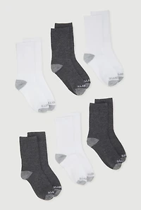 Boys Color Block Crew Socks 6 Pack, Multi
