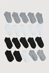 Toddler Boys Low Cut Socks Size 20 Pack Size 5-10, Multi