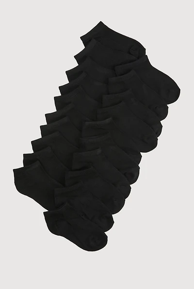 Boys Low Cut Socks Size 20 Pack Size 11-4, Black